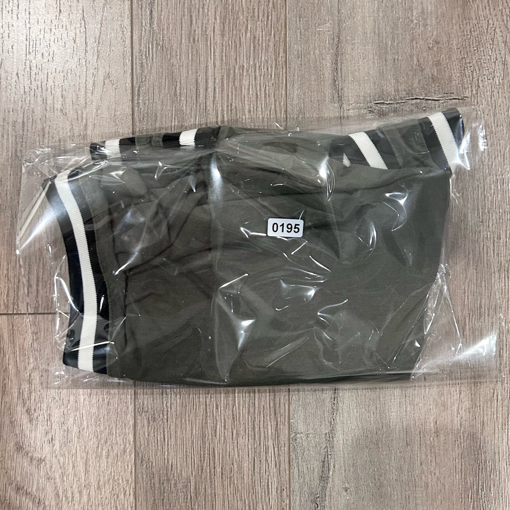 Hunter Olive Green Tank with Black and White Striped Trim - Picture 5 of 5